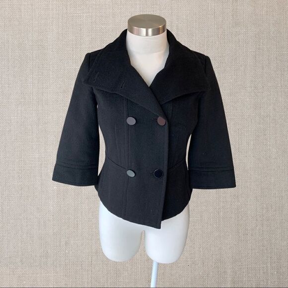 RW&CO Wool Slight Cropped Peacoat - Picture 1 of 5